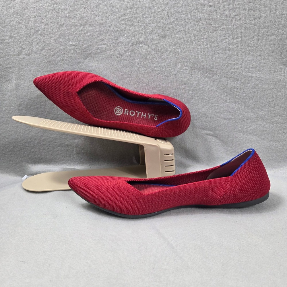Rothys The Point Red Knit Pointed Toe Flats Womens 9